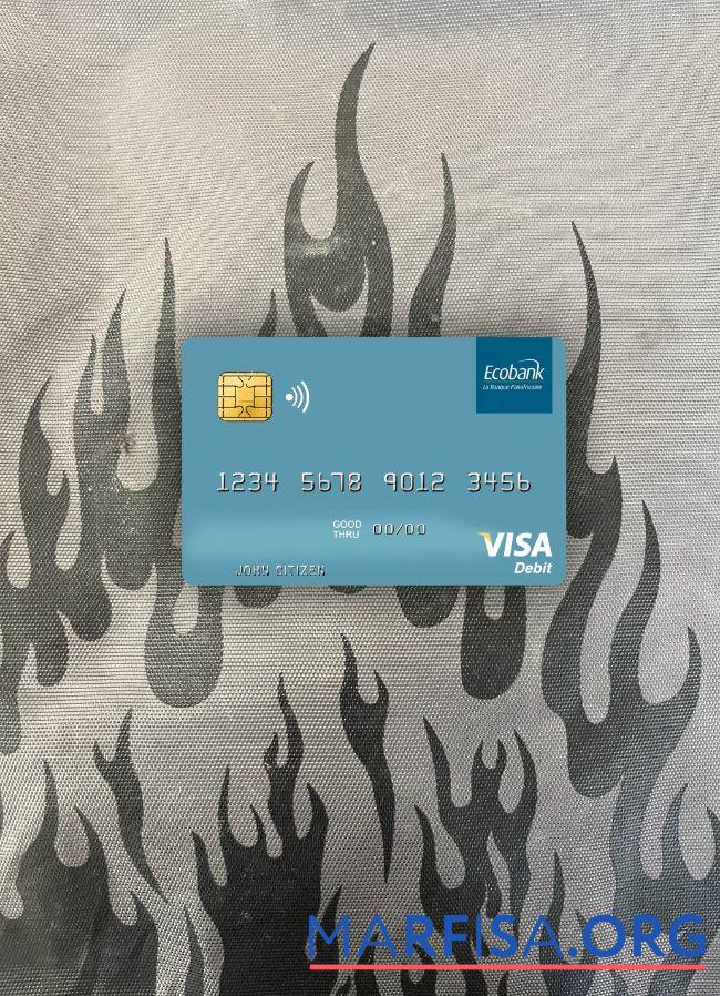 Realistic Togo Ecobank visa debit card photolook front real example